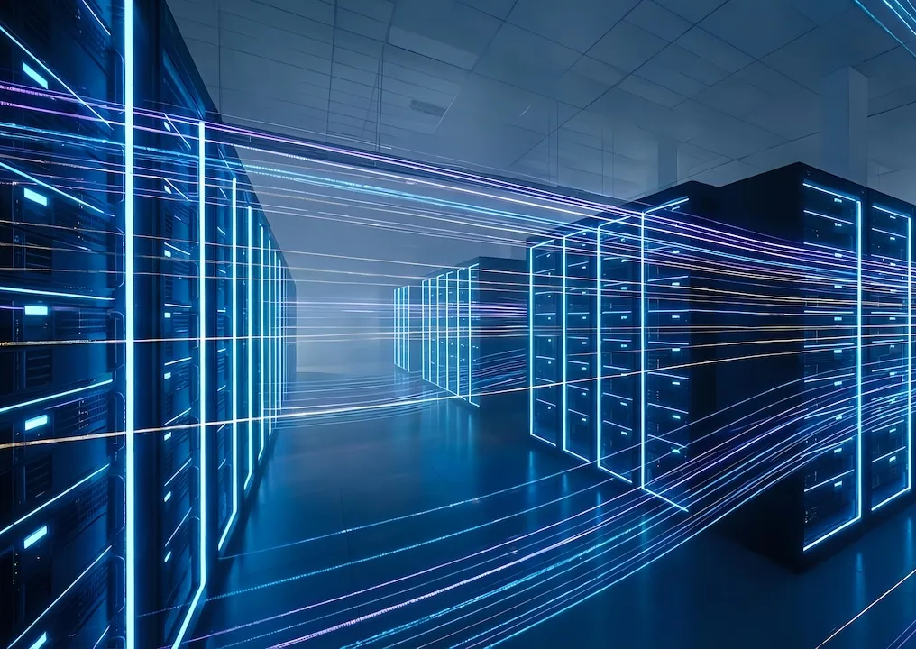 Modern data center server room